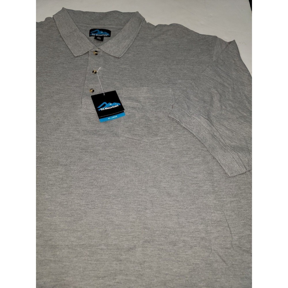 Tri-Mountain Mens Size 6XL Polo Shirt Gray Short Sleeve Golf Collared NWT - Picture 10 of 11